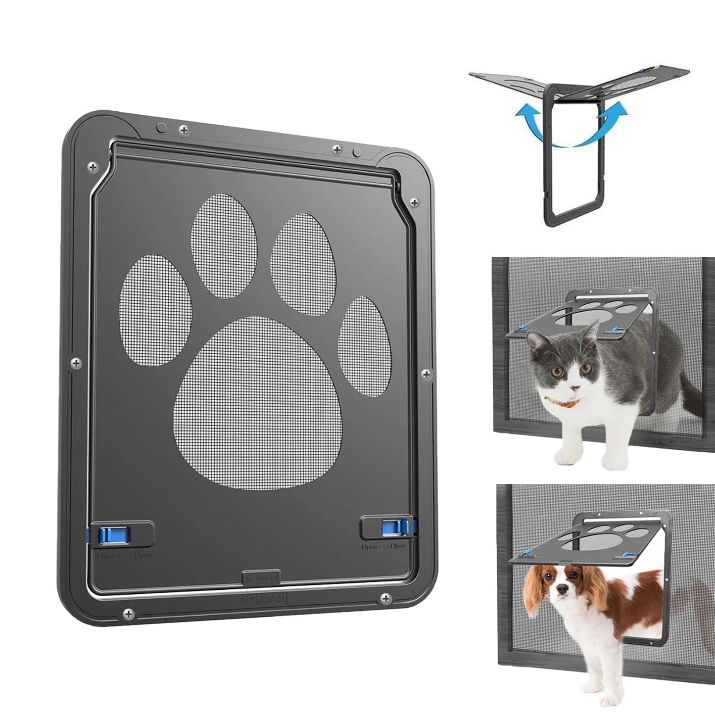Magnetic Locking Pet Door for Cats and Small Dogs – Durable ABS Plastic with Dual Lock System for Windows and Doors