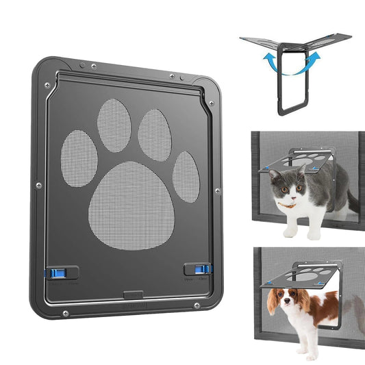 Magnetic Locking Pet Door for Cats and Small Dogs – Durable ABS Plastic with Dual Lock System for Windows and Doors
