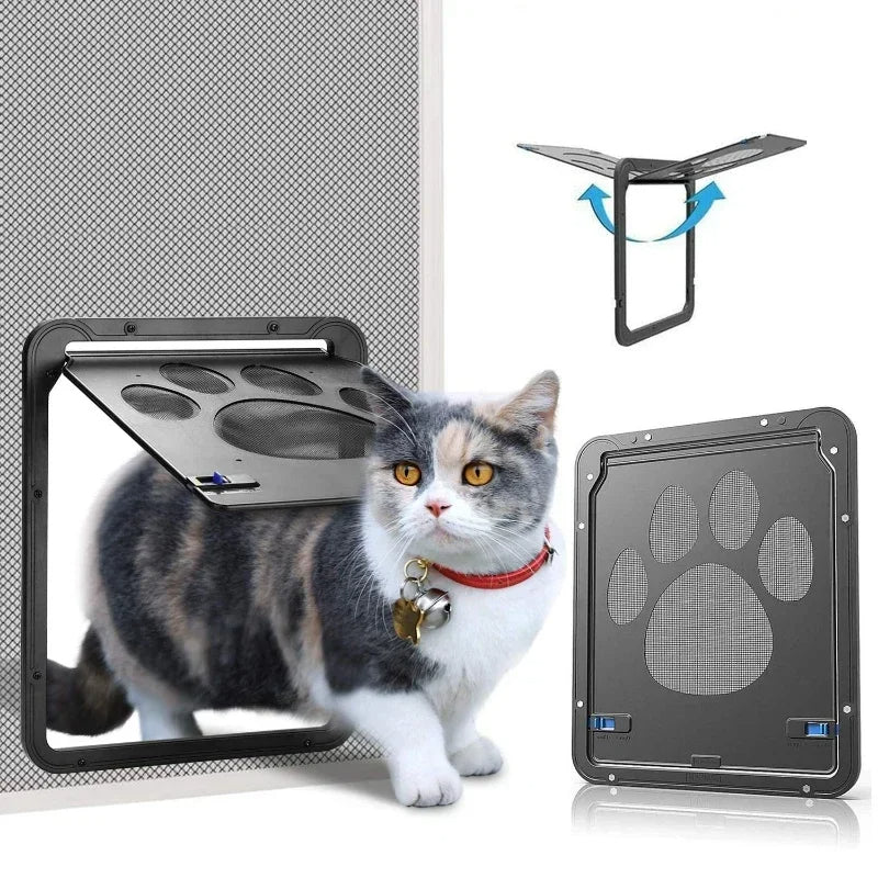 Magnetic Locking Pet Door for Cats and Small Dogs – Durable ABS Plastic with Dual Lock System for Windows and Doors